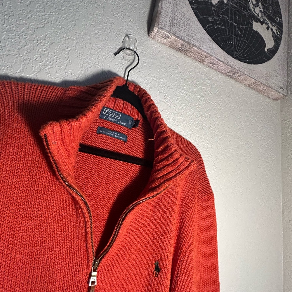 Polo Ralph Lauren Men's Orange Zip Up Pullover Size XL - Picture 2 of 5